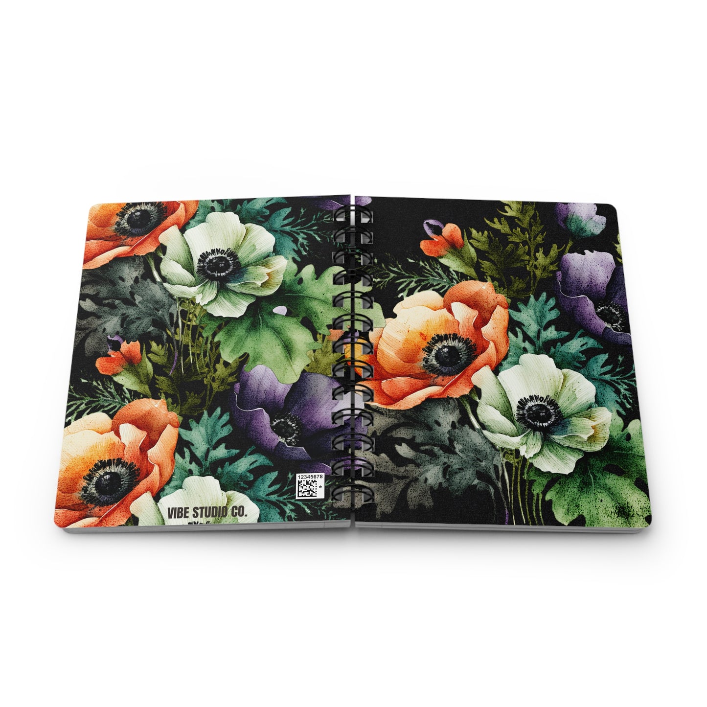 Decorated Floral Spiral Journal Botanical Notebook A5 Lined Journal