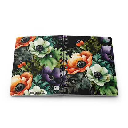 Decorated Floral Spiral Journal Botanical Notebook A5 Lined Journal