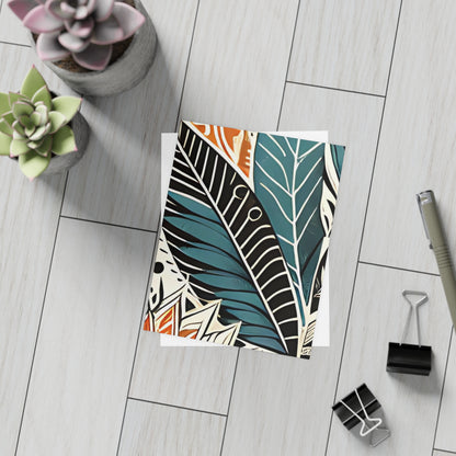 Botanical Leaves Blue Postcards