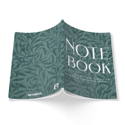 Dusty Blue Leaves A5 Lined Journal Minimal Botanical Notebook | Coordinated Collection