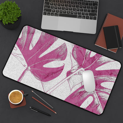 Monstera Leaf Lilac Wine Desk Pad