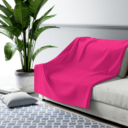 Pink Sherpa Fleece Blanket Cozy Plush Throw 3 Sizes Soft Warm Blanket