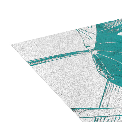 Monstera Leaf Deep Aqua Postcards