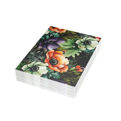 Decorated Floral Postcards Botanical Floral Postcard Set