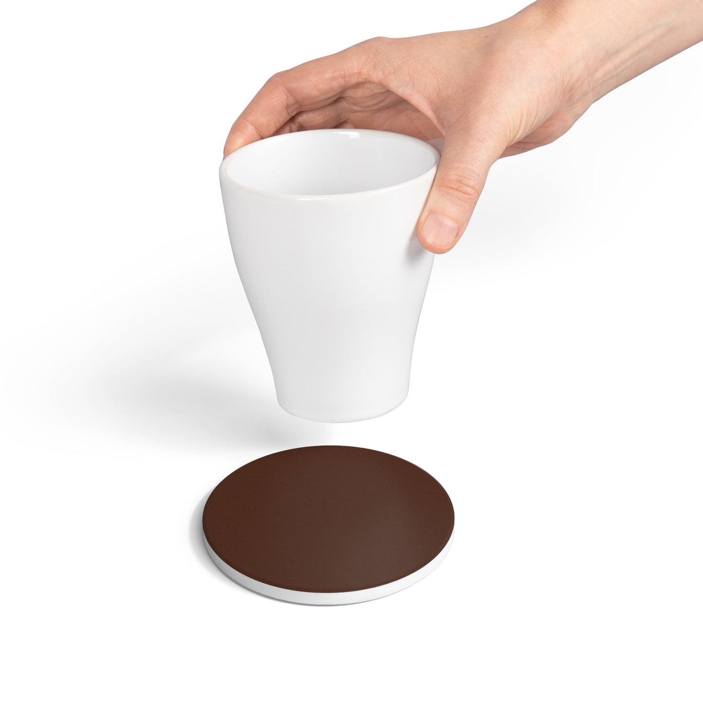 Chocolate Brown Ceramic Coaster Round or Square | Coordinated Collection