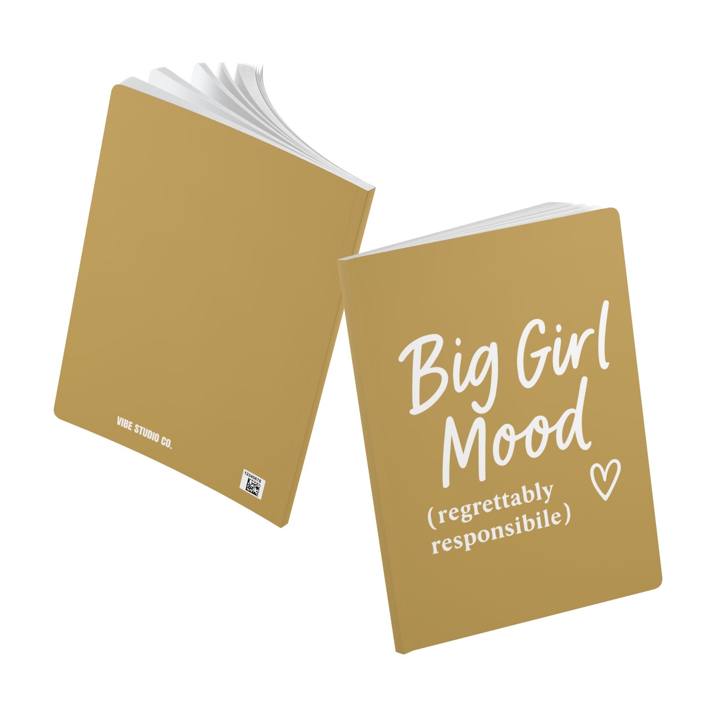 Muted Gold Big Girl Mood A5 Lined Journal