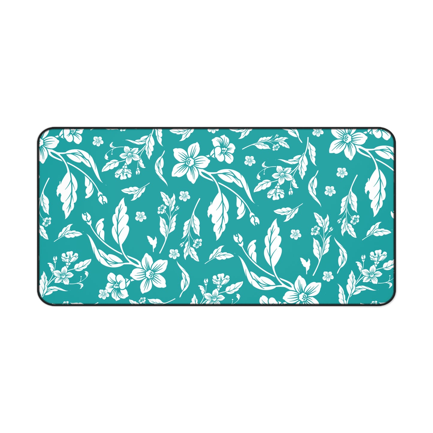 Deep Aqua Floral Desk Pad (12x18, 12x22 or 16x32)
