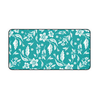 Deep Aqua Floral Desk Pad (12x18, 12x22 or 16x32)