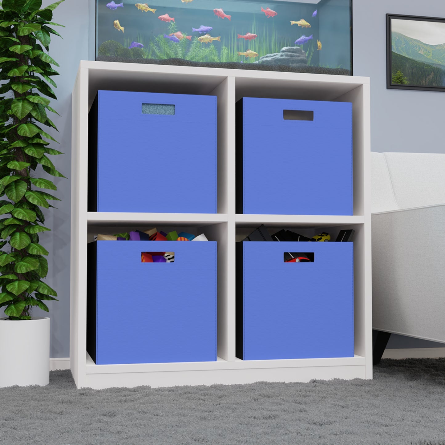 Periwinkle Felt Storage Box Foldable Organizer Bin Home Storage Basket