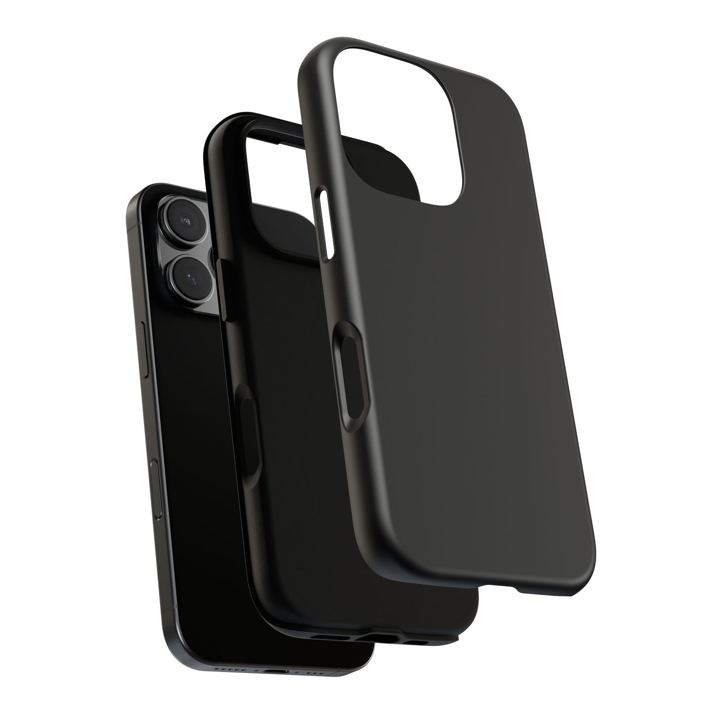 Black Tough Cell Phone Case Matte or Glossy Protective Case iPhone Samsung