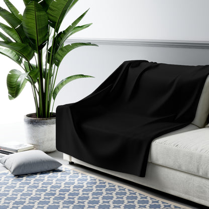 Black Sherpa Fleece Blanket Cozy Plush Throw 3 Sizes Soft Warm Blanket