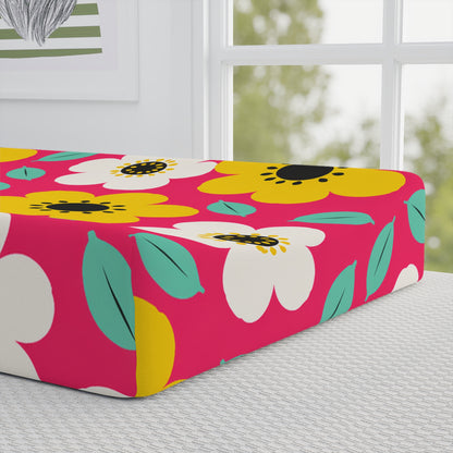 Happy Flower Baby Changing Pad Cover Retro Daisy Nursery Changing Pad Cover