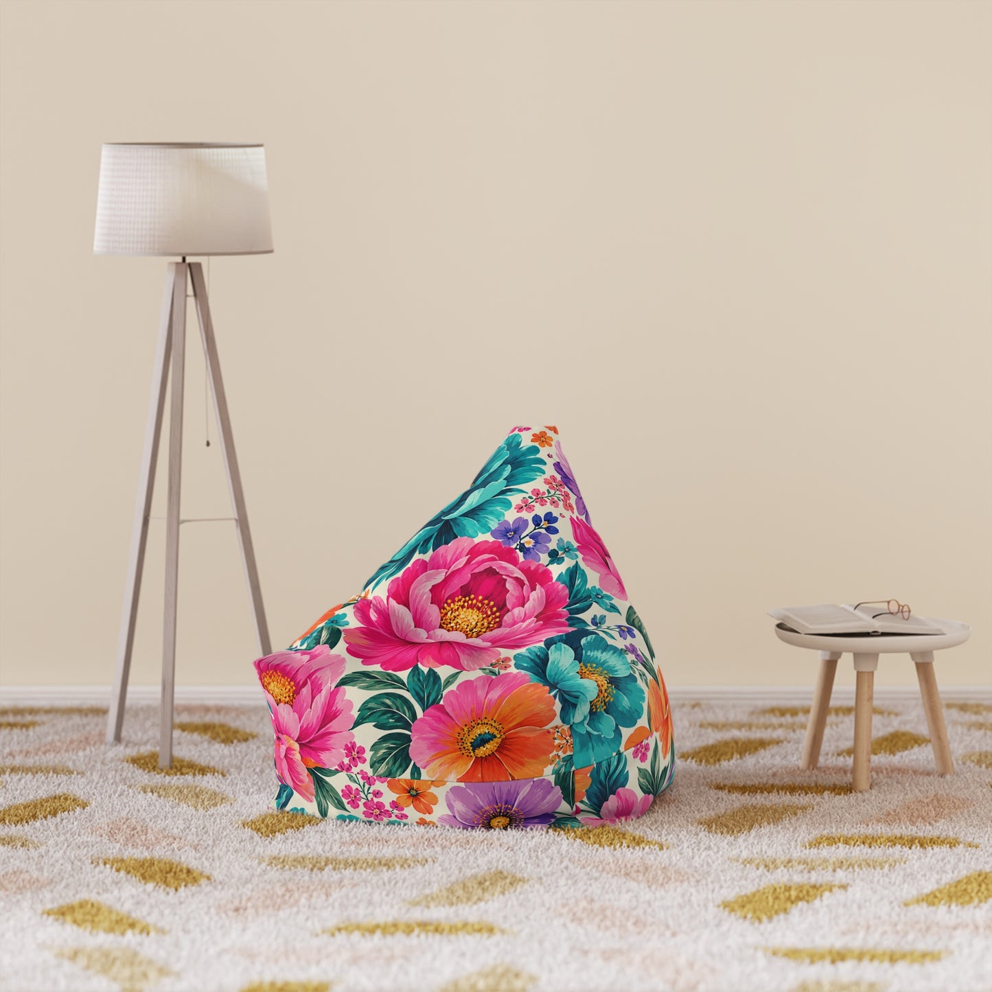 Dreamy Floral Bean Bag Chair Cover Floral Lounge Chair