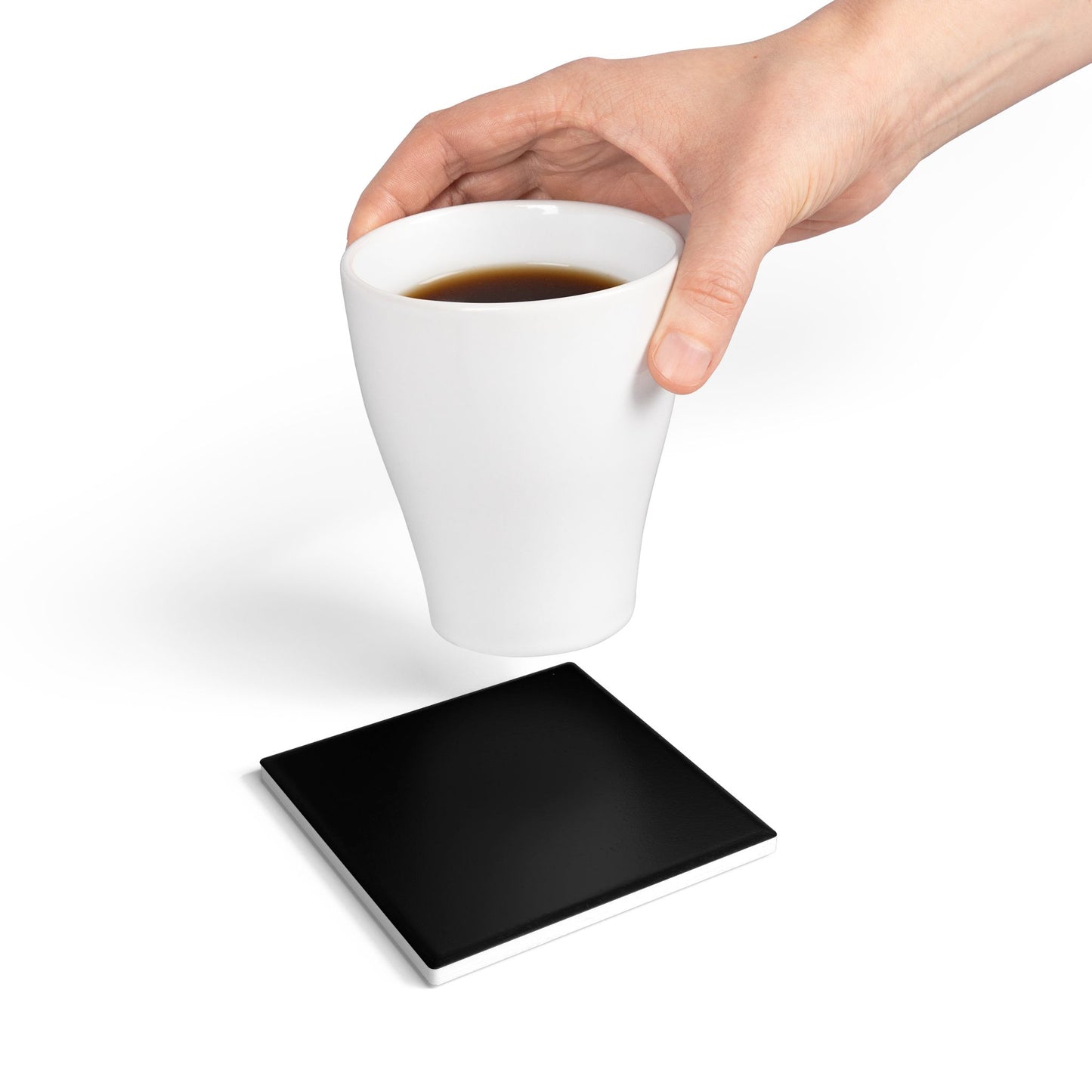 Black Ceramic Coaster Round or Square | Coordinated Collection