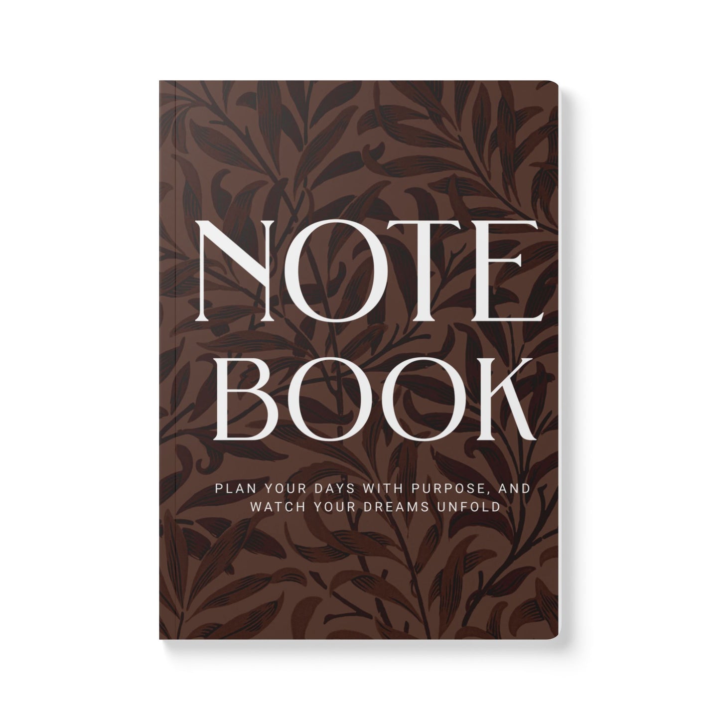 Chocolate Brown Leaves A5 Lined Journal Minimal Botanical Notebook | Coordinated Collection