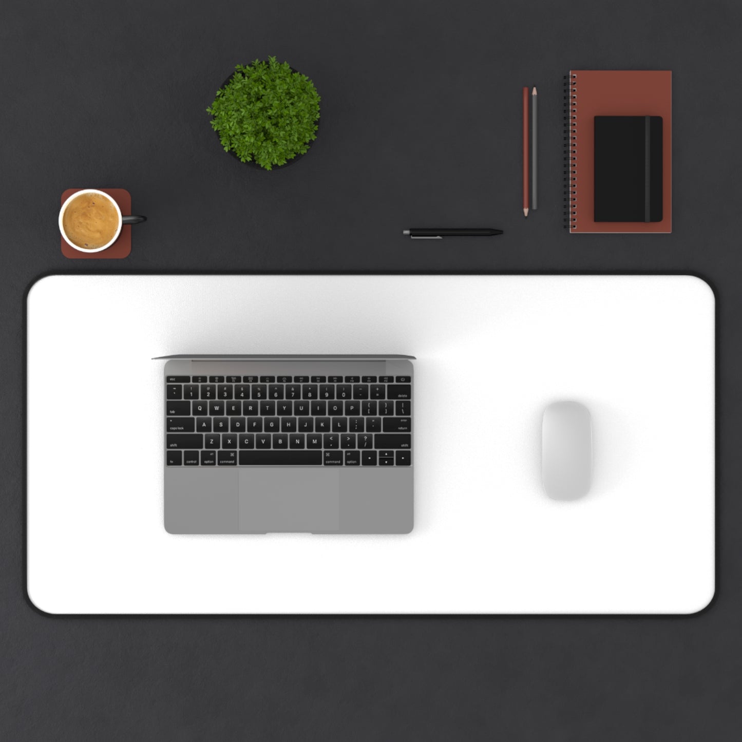 White Desk Mat Color Coordinated Collection (12x18, 12x22, 16x32)