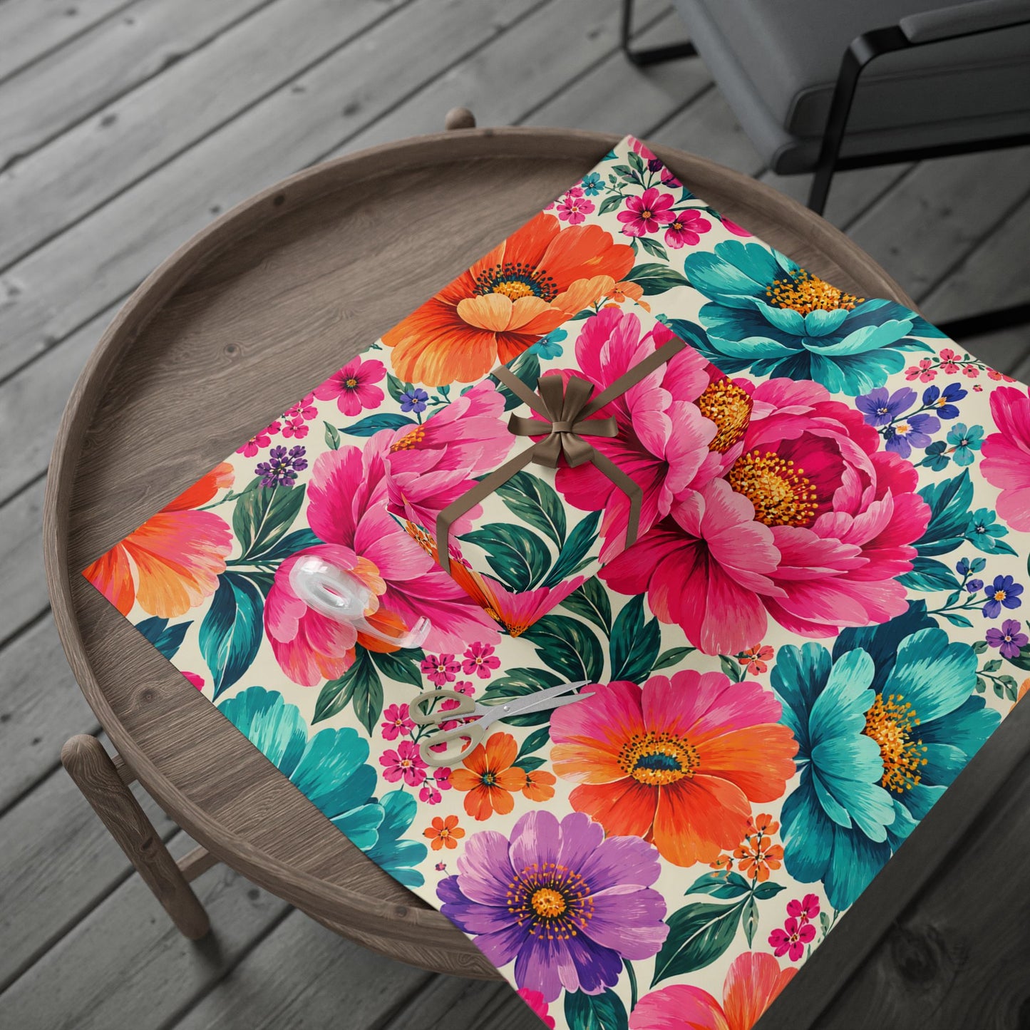 Dreamy Floral Wrapping Paper 3 Sizes Matte or Glossy Floral Gift Wrap