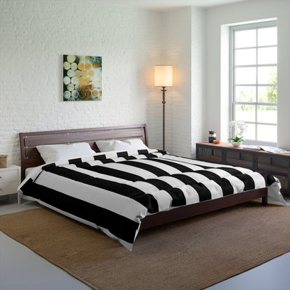 Black Stripe Comforter Bedding Set (4 Sizes)