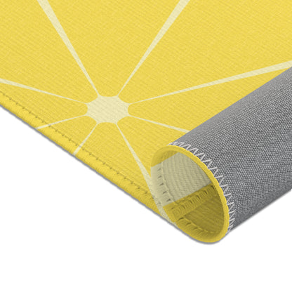 Lemon Kitchen Rug 24 x 36 Yellow Citrus Accent Rug Bright Fruit Kitchen Decor