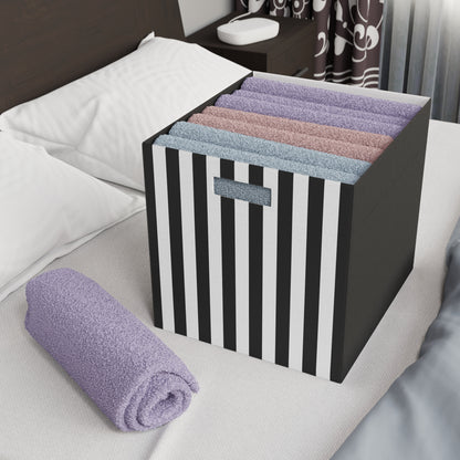 Black Stripe Felt Storage Box Foldable Organizer