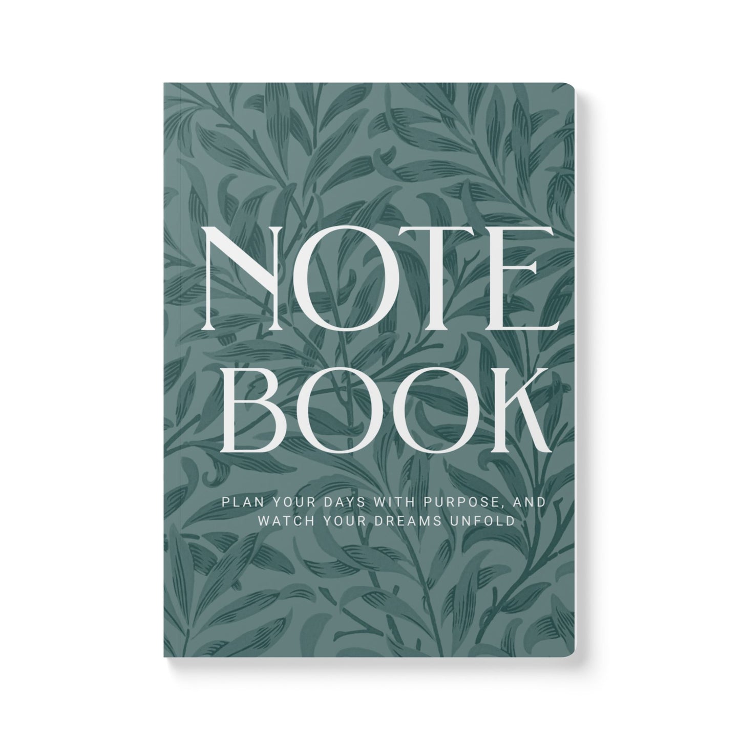Dusty Blue Leaves A5 Lined Journal Minimal Botanical Notebook | Coordinated Collection