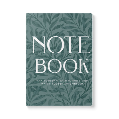 Dusty Blue Leaves A5 Lined Journal Minimal Botanical Notebook | Coordinated Collection