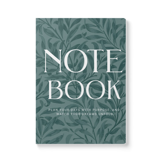 Dusty Blue Leaves A5 Lined Journal Minimal Botanical Notebook | Coordinated Collection