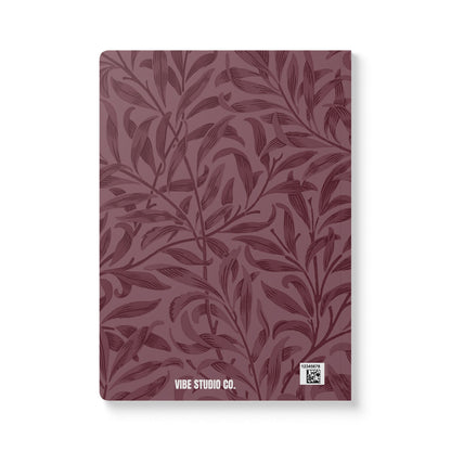 Mauve Leaves A5 Lined Journal Minimal Botanical Notebook | Coordinated Collection