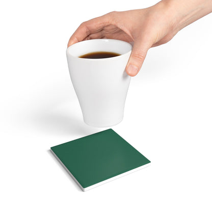 Leaf Green Ceramic Coaster Round or Square | Coordinated Collection
