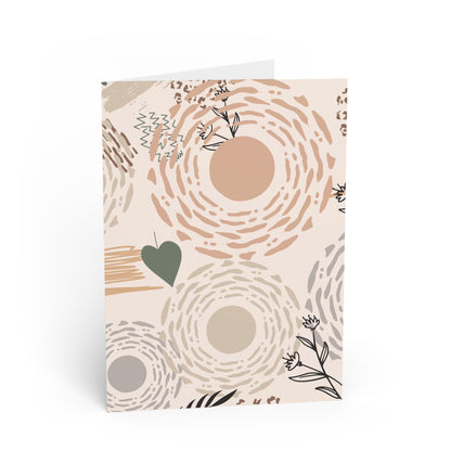 Neutral Flow Note Cards Minimal Botanical Stationery Set