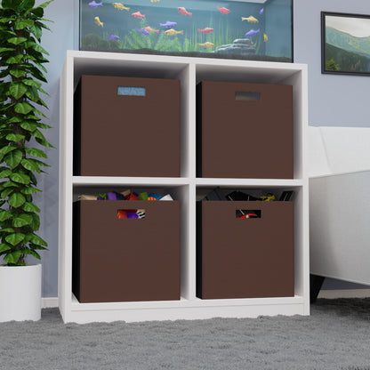 Chocolate Brown Felt Storage Box Foldable Organizer Bin Home Storage Basket