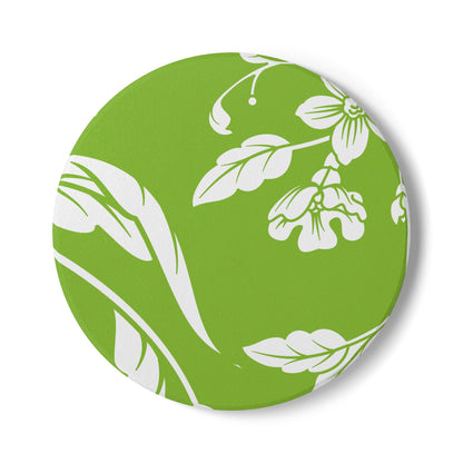 Muted Lime Floral Ceramic Coaster Coordinated Collection