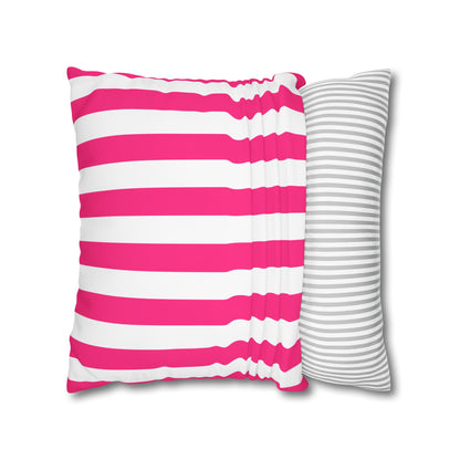 Pink Stripe Canvas Pillow Cover 20 x 20