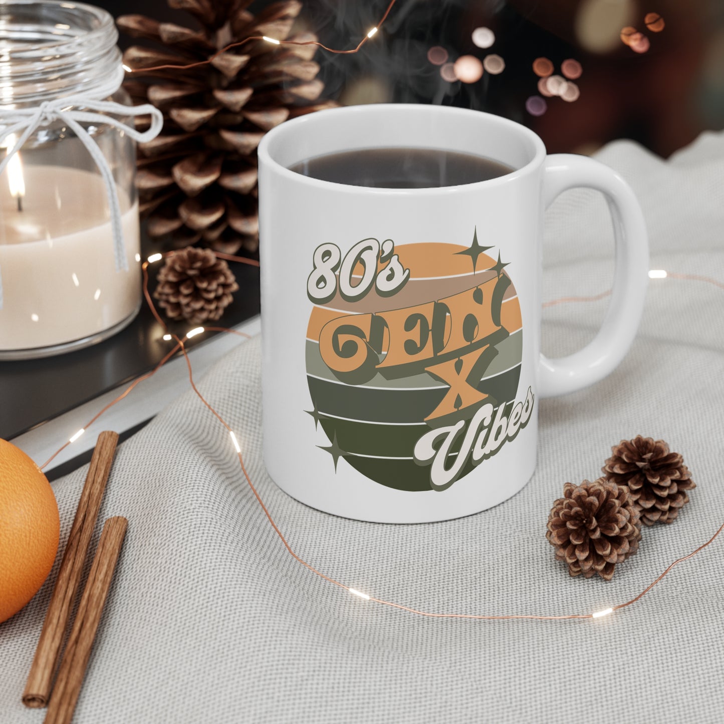 80s Gen X Vibes 11 oz Mug White