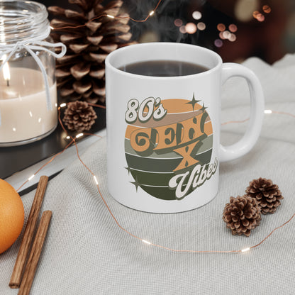 80s Gen X Vibes 11 oz Mug White
