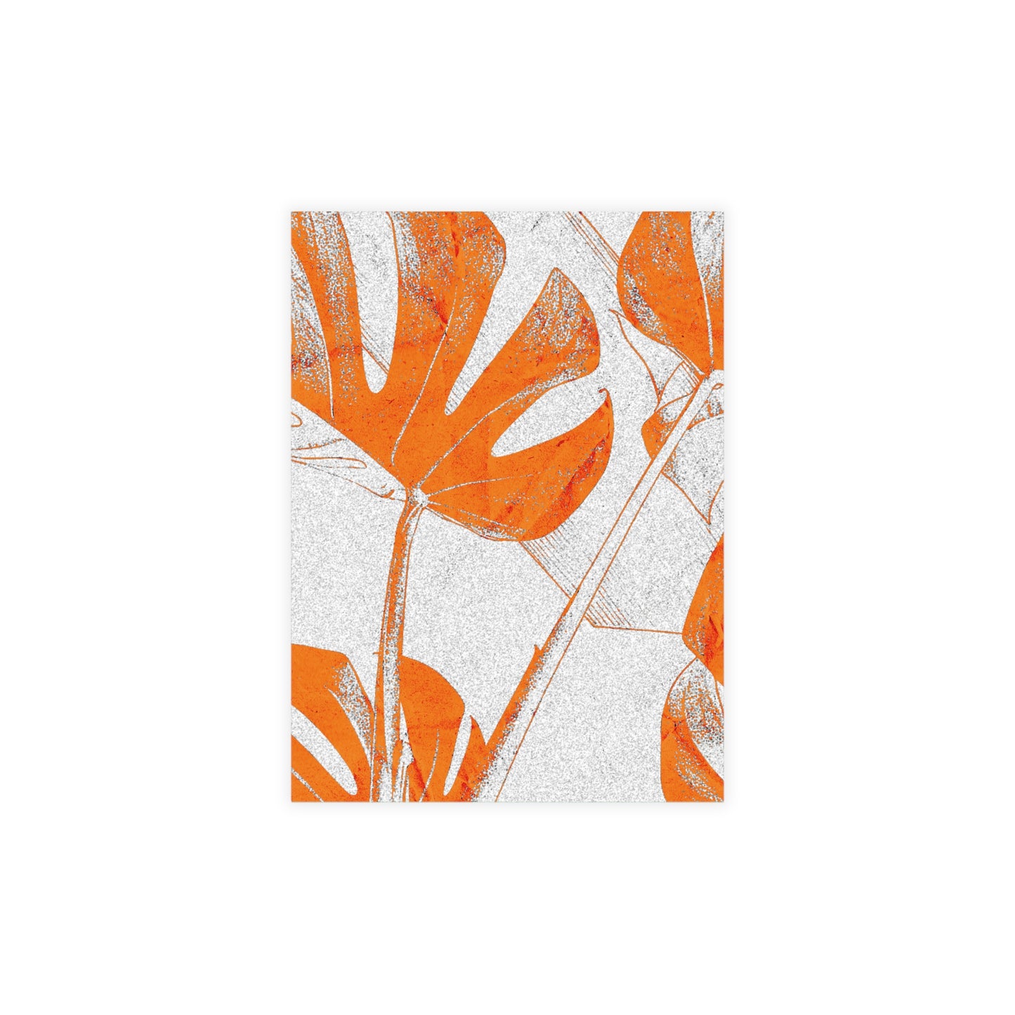 Monstera Leaf Tangerine Postcards