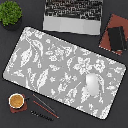 Grayscale Floral Desk Pad (12x18, 12x22 or 16x32)