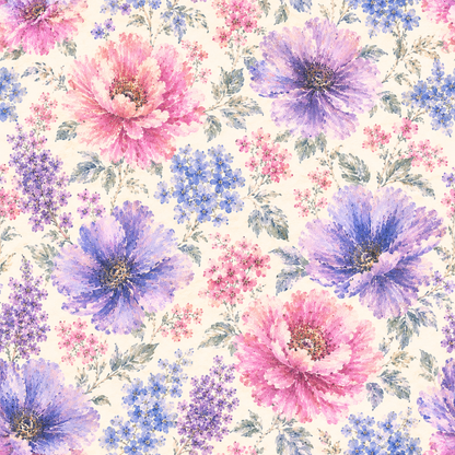 Faded Floral Digital Download Pattern Bundle (4 Sizes)