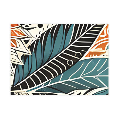 Botanical Leaves Blue Postcards