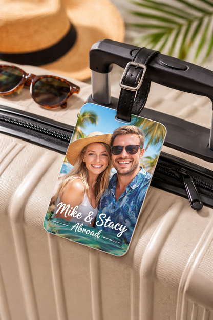 Custom Photo Luggage Tag Acrylic Luggage Tag with Leather Strap