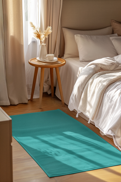 Deep Aqua Rug 24 x 36 Solid Color Accent Rug Modern Home Decor