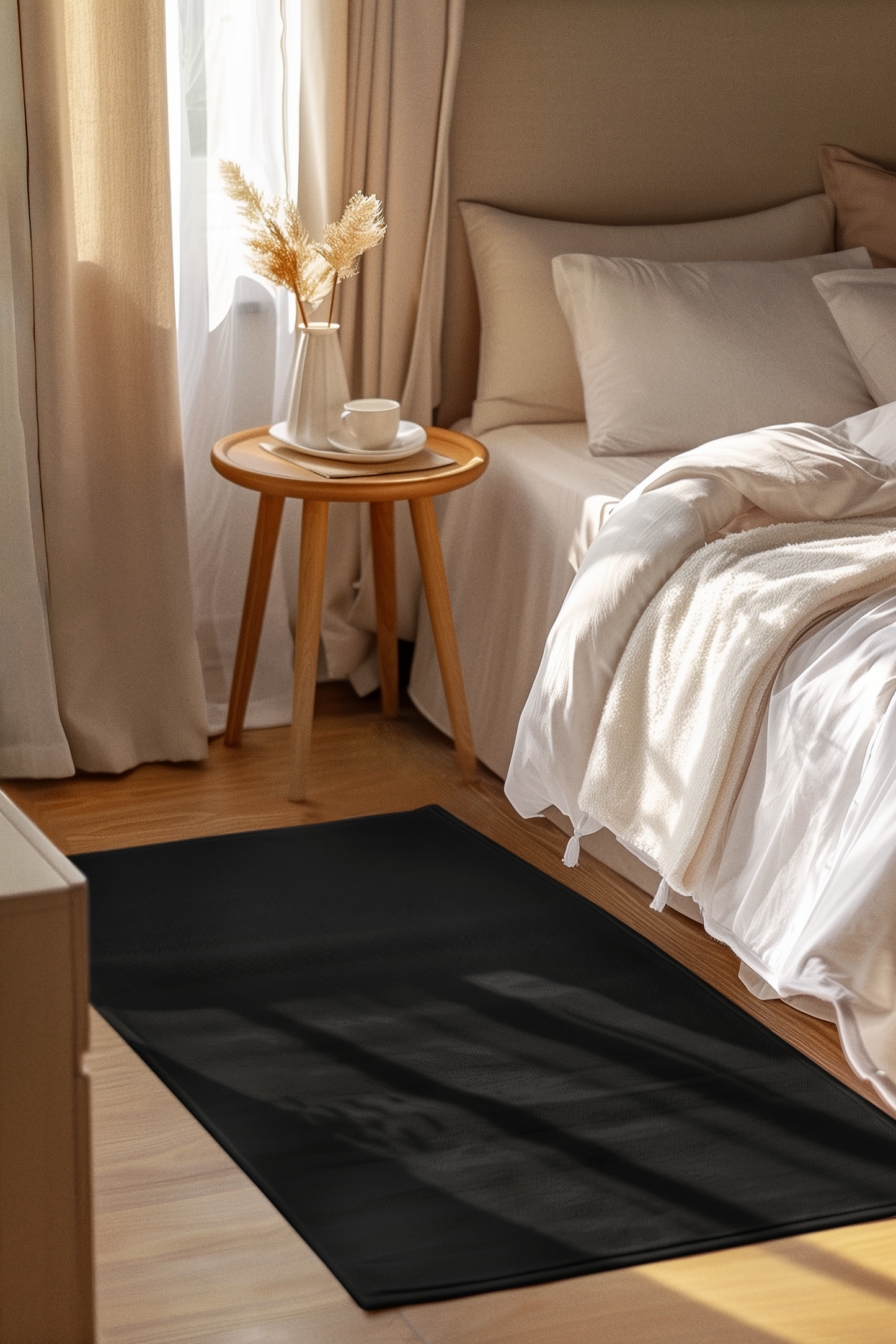 Black Rug 24 x 36 Solid Color Accent Rug Modern Home Decor