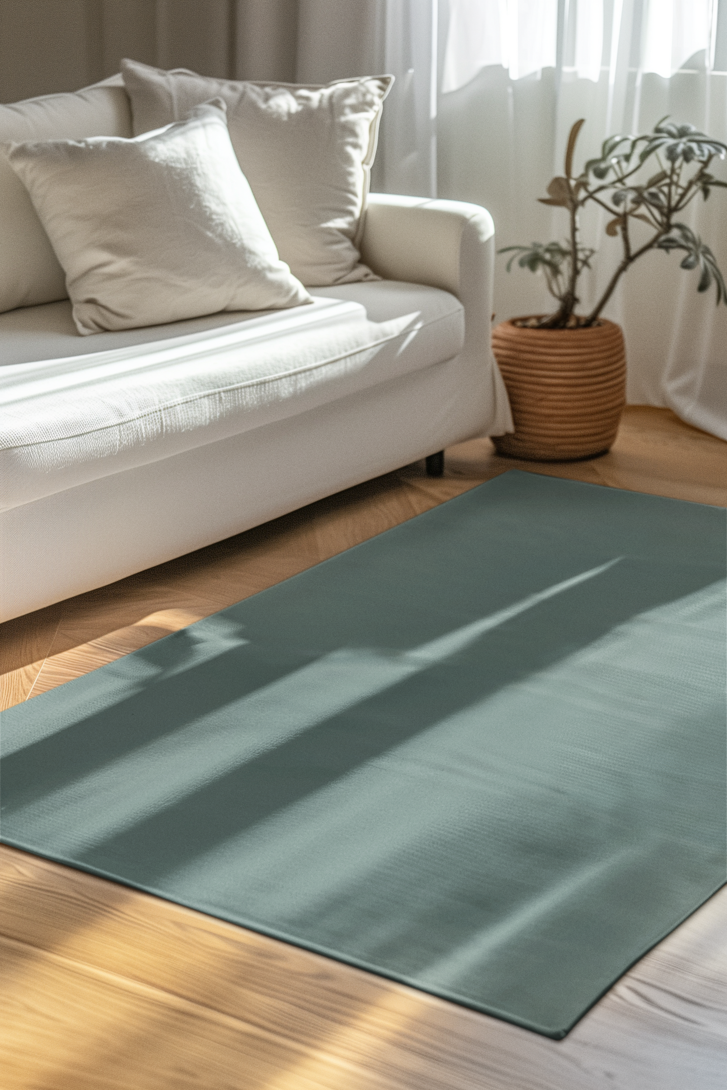 Dusty Blue Rug 24 x 36 Solid Color Accent Rug Modern Home Decor