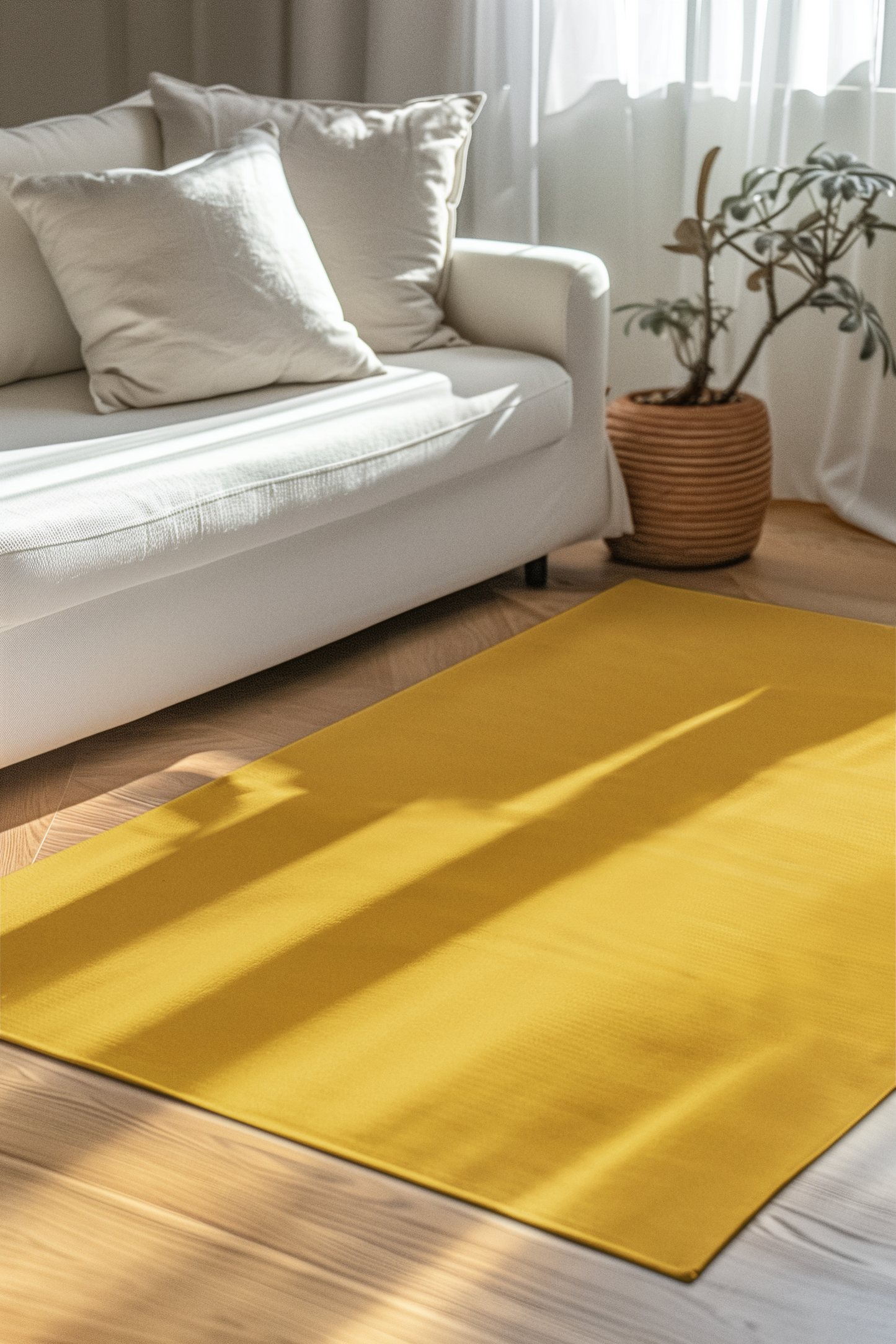 Honey Yellow Rug 24 x 36 Solid Color Accent Rug Modern Home Decor