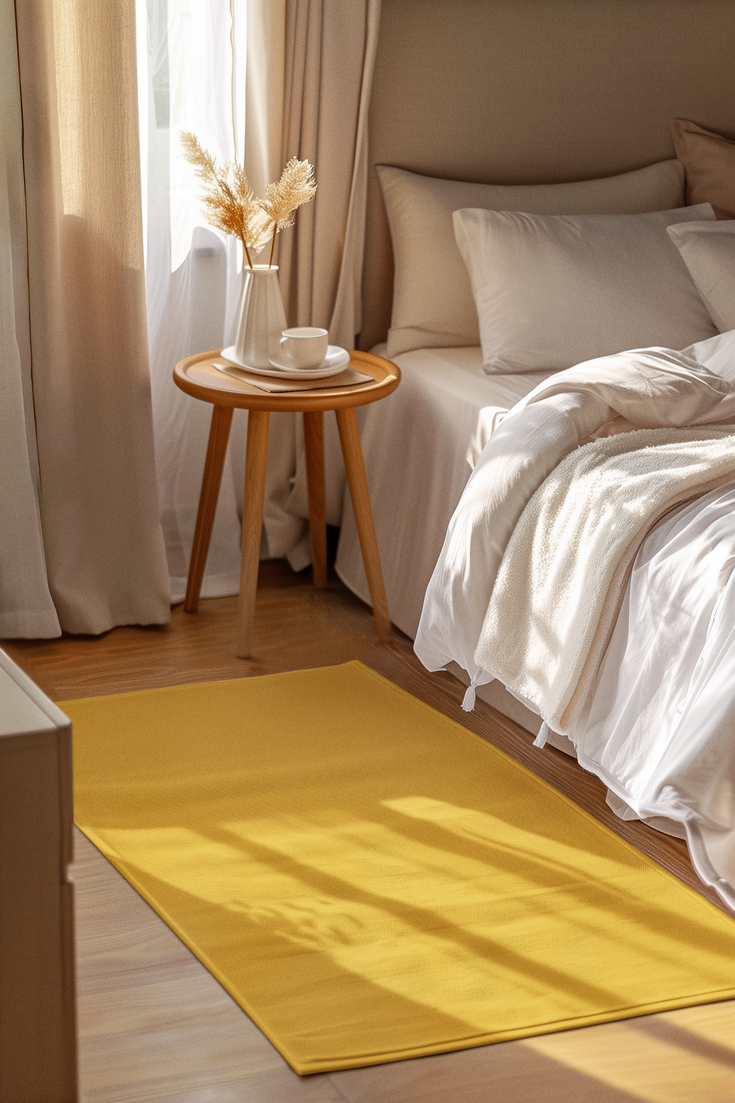 Honey Yellow Rug 24 x 36 Solid Color Accent Rug Modern Home Decor