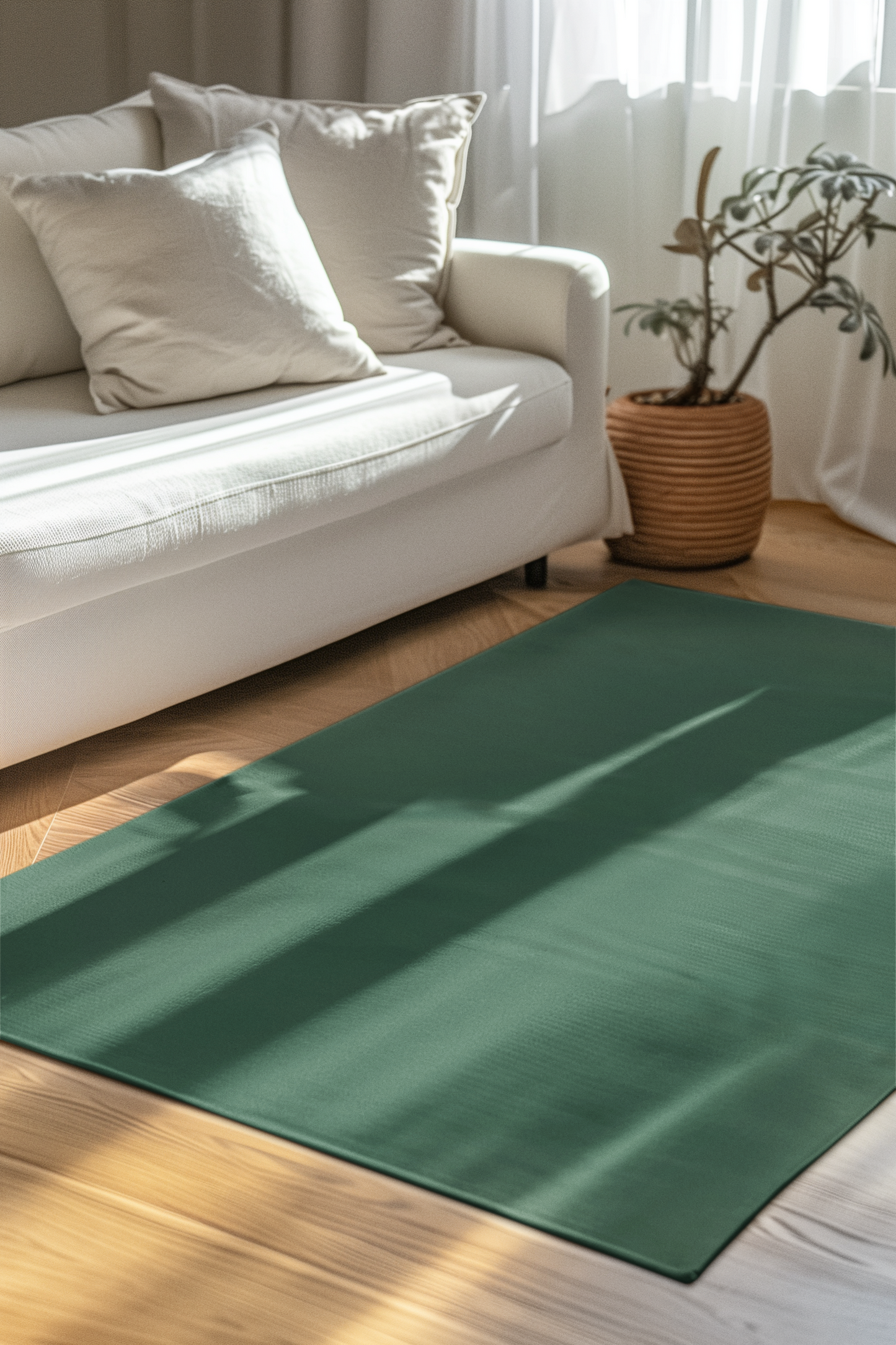 Leaf Green 24 x 36 Solid Color Accent Rug Modern Home Decor