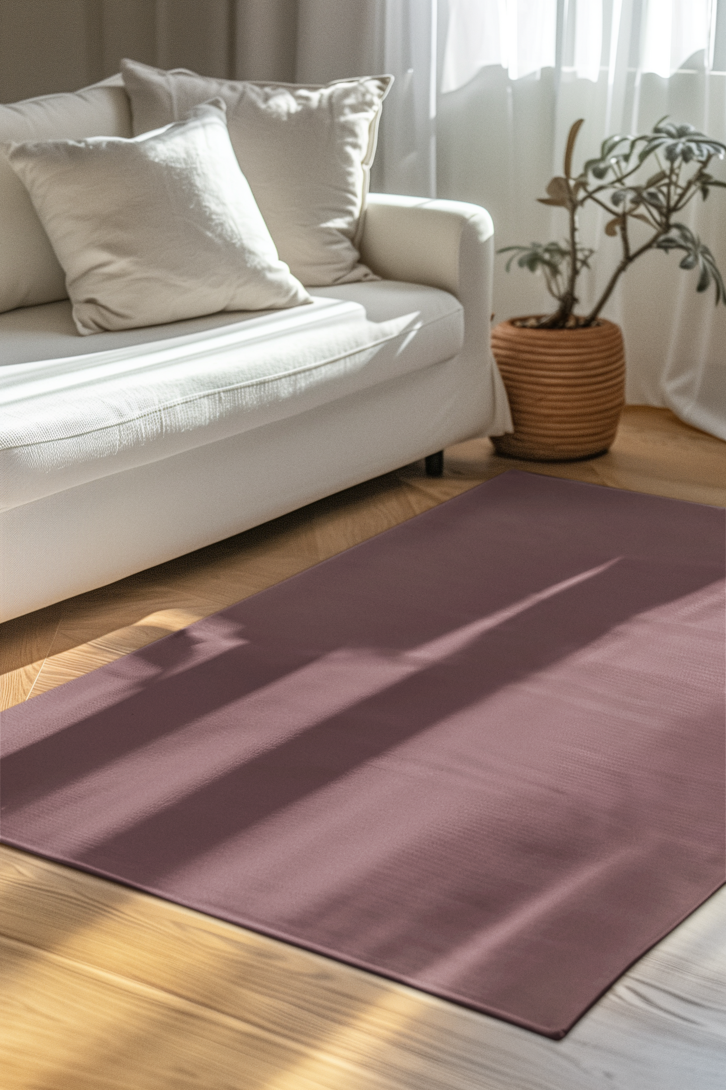 Mauve Rug 24 x 36 Solid Color Accent Rug Modern Home Decor