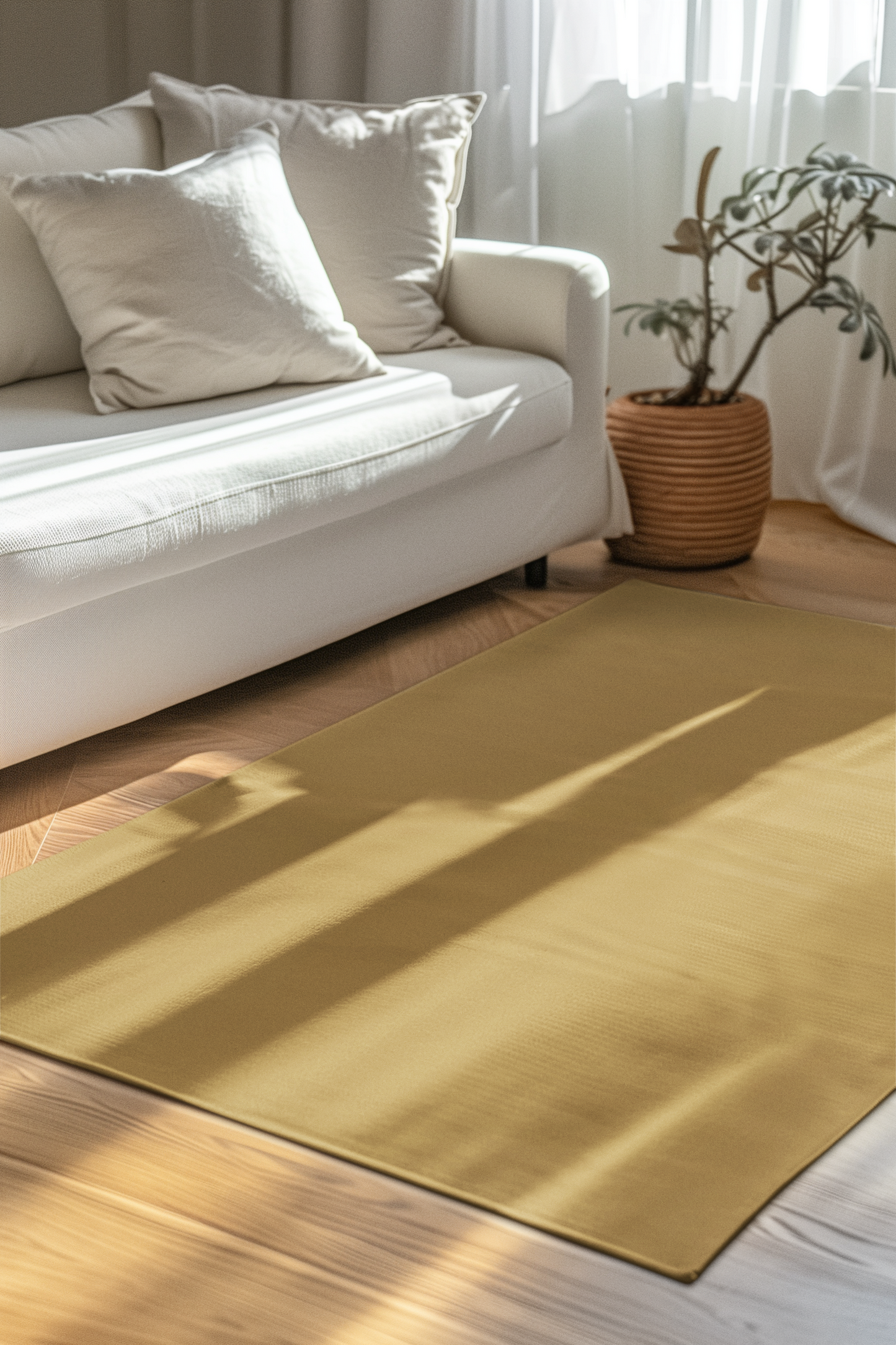 Muted Gold Rug 24 x 36 Solid Color Accent Rug Modern Home Decor