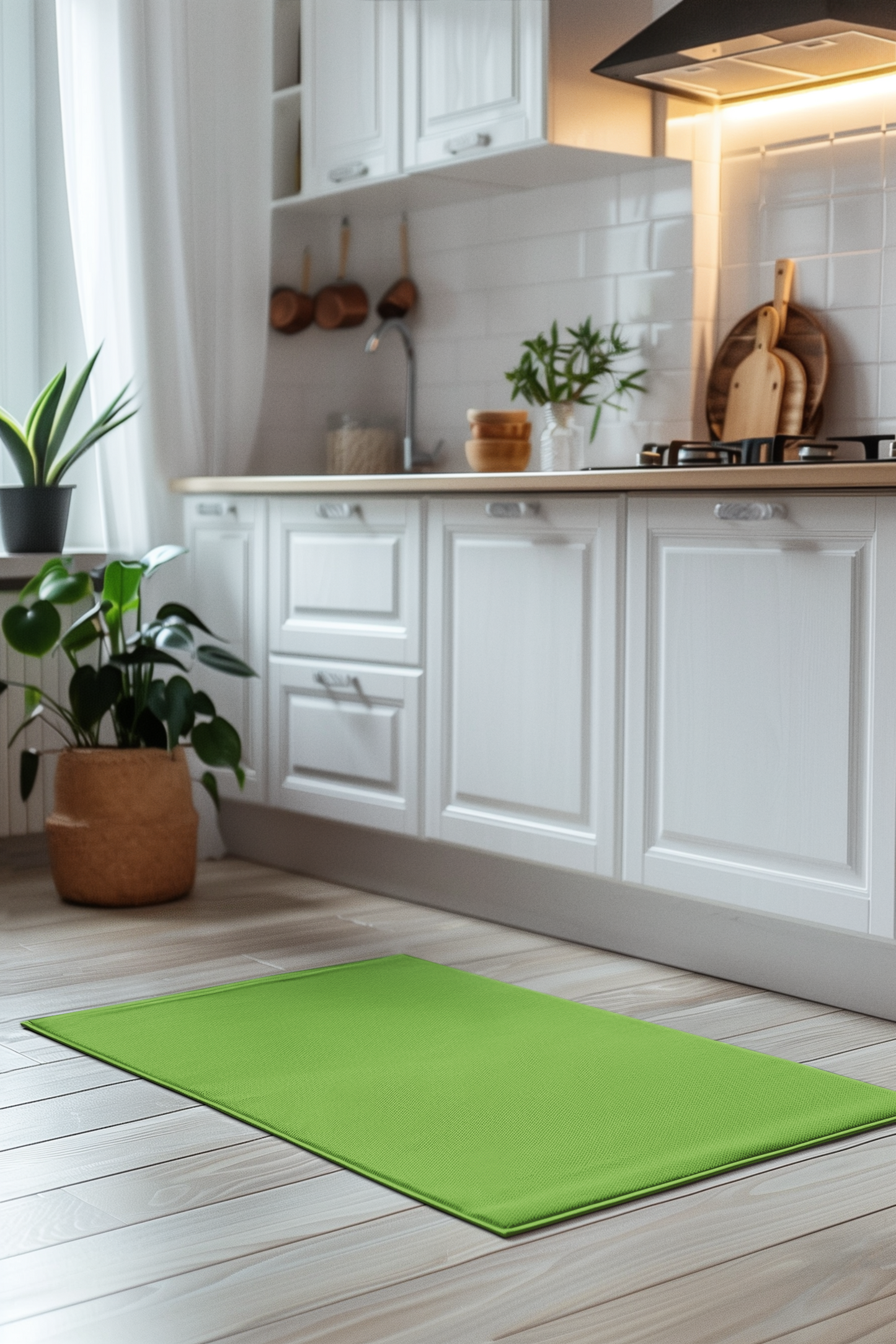 Muted Lime Rug 24 x 36 Solid Color Accent Rug Modern Home Decor