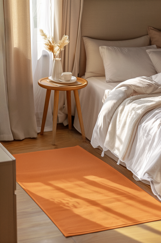 Tangerine Rug 24 x 36 Solid Color Accent Rug Modern Home Decor